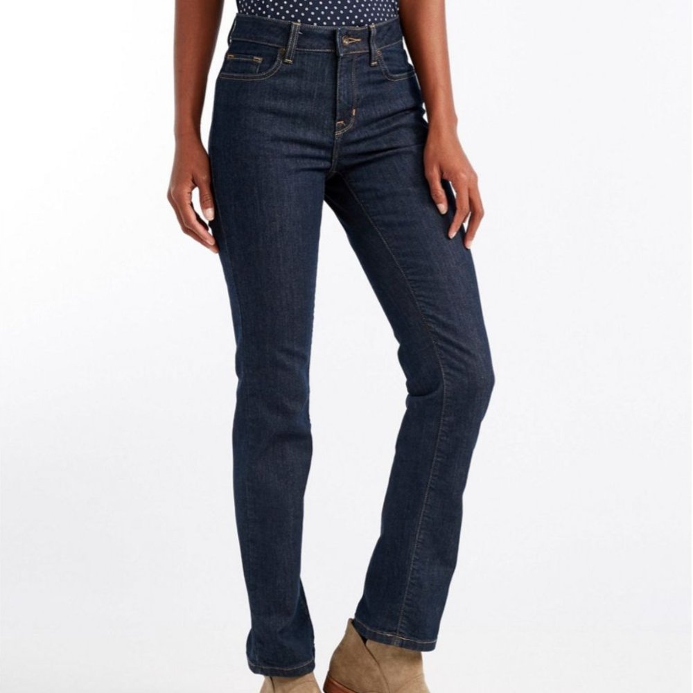 L.L. Bean Women's Straight Leg Jeans - Dark Blue